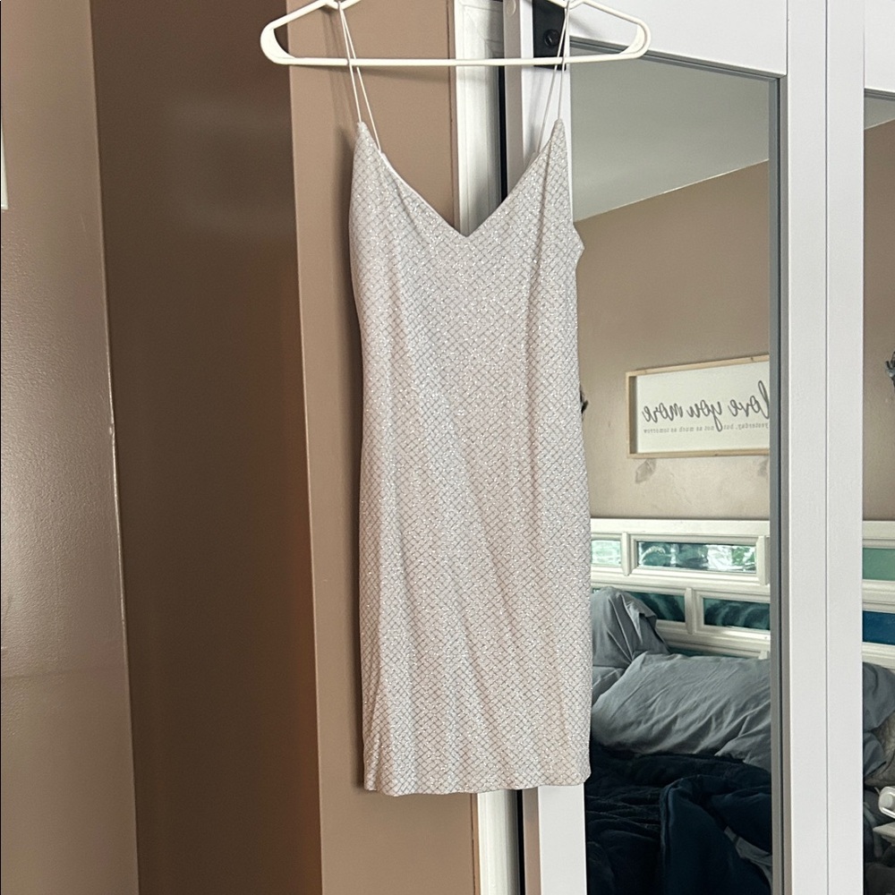 B Darlin White Spaghetti Strap Dress